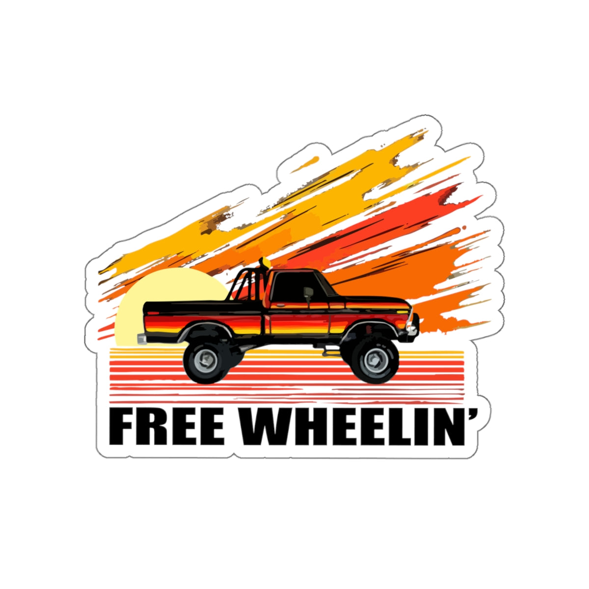 Free Wheelin' Die-Cut Sticker