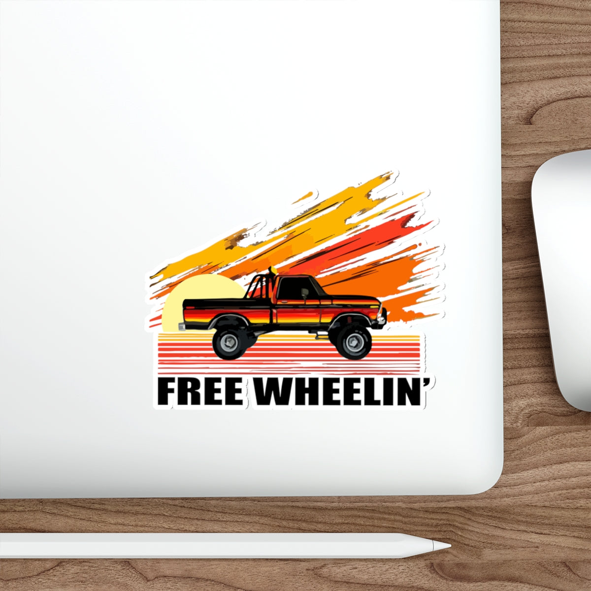 Free Wheelin' Die-Cut Sticker